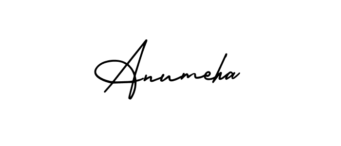 You should practise on your own different ways (AmerikaSignatureDemo-Regular) to write your name (Anumeha) in signature. don't let someone else do it for you. Anumeha signature style 3 images and pictures png