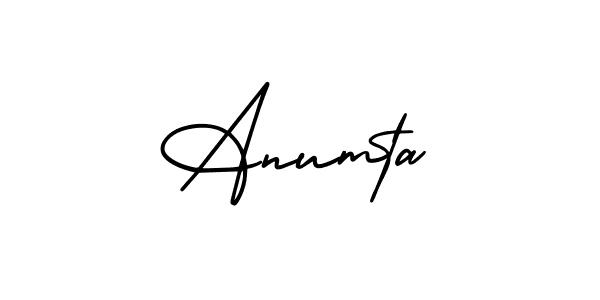 The best way (AmerikaSignatureDemo-Regular) to make a short signature is to pick only two or three words in your name. The name Anumta include a total of six letters. For converting this name. Anumta signature style 3 images and pictures png