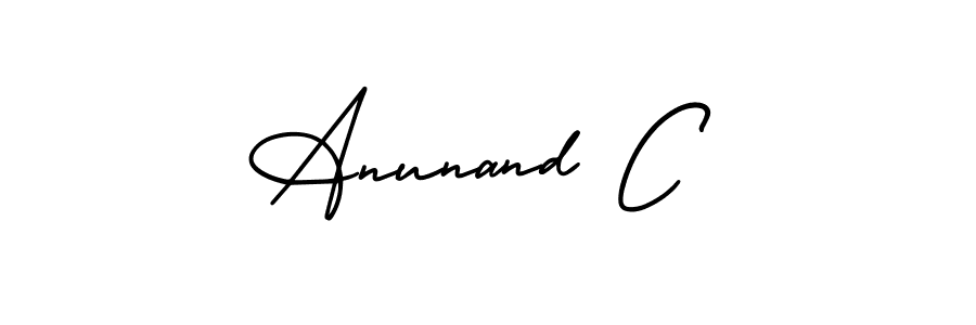 How to make Anunand C signature? AmerikaSignatureDemo-Regular is a professional autograph style. Create handwritten signature for Anunand C name. Anunand C signature style 3 images and pictures png