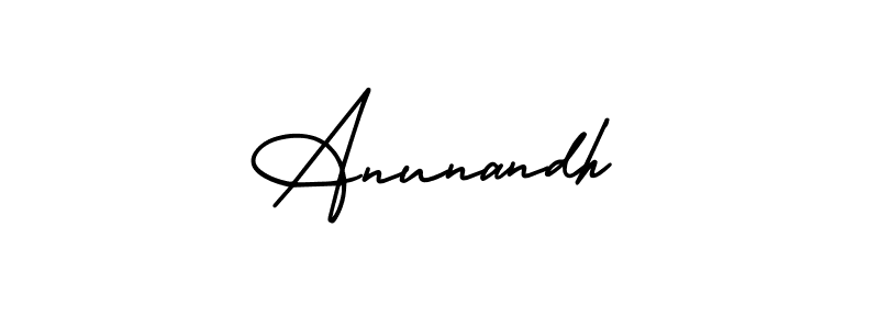 How to make Anunandh name signature. Use AmerikaSignatureDemo-Regular style for creating short signs online. This is the latest handwritten sign. Anunandh signature style 3 images and pictures png