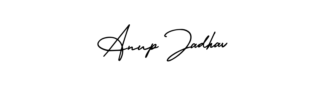 The best way (AmerikaSignatureDemo-Regular) to make a short signature is to pick only two or three words in your name. The name Anup Jadhav include a total of six letters. For converting this name. Anup Jadhav signature style 3 images and pictures png