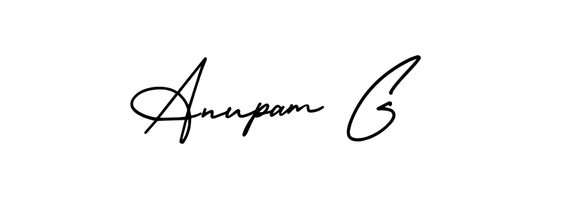 The best way (AmerikaSignatureDemo-Regular) to make a short signature is to pick only two or three words in your name. The name Anupam G include a total of six letters. For converting this name. Anupam G signature style 3 images and pictures png