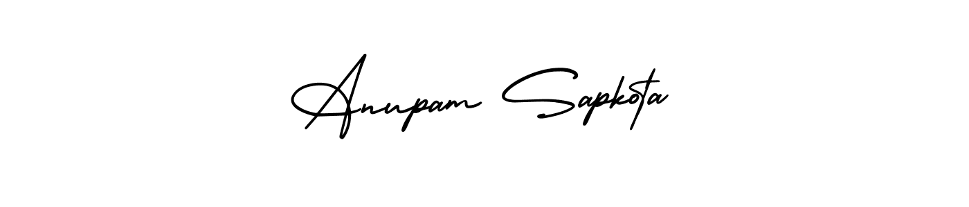 Make a short Anupam Sapkota signature style. Manage your documents anywhere anytime using AmerikaSignatureDemo-Regular. Create and add eSignatures, submit forms, share and send files easily. Anupam Sapkota signature style 3 images and pictures png