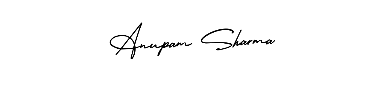 You should practise on your own different ways (AmerikaSignatureDemo-Regular) to write your name (Anupam Sharma) in signature. don't let someone else do it for you. Anupam Sharma signature style 3 images and pictures png