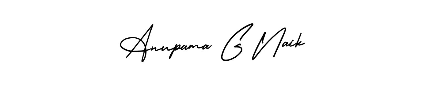 How to make Anupama G Naik name signature. Use AmerikaSignatureDemo-Regular style for creating short signs online. This is the latest handwritten sign. Anupama G Naik signature style 3 images and pictures png