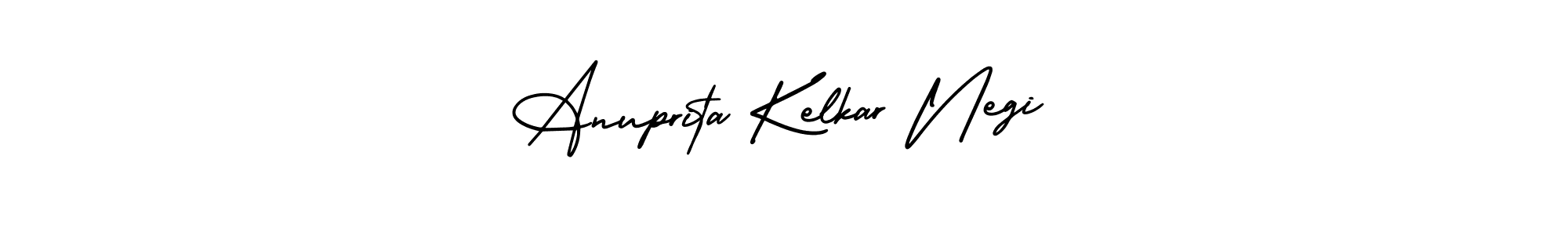 This is the best signature style for the Anuprita Kelkar Negi name. Also you like these signature font (AmerikaSignatureDemo-Regular). Mix name signature. Anuprita Kelkar Negi signature style 3 images and pictures png