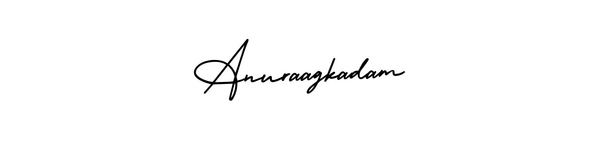 You should practise on your own different ways (AmerikaSignatureDemo-Regular) to write your name (Anuraagkadam) in signature. don't let someone else do it for you. Anuraagkadam signature style 3 images and pictures png