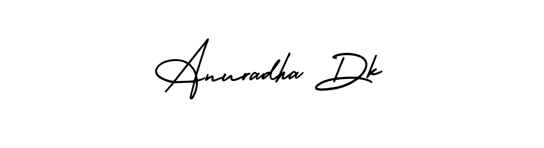 How to make Anuradha Dk name signature. Use AmerikaSignatureDemo-Regular style for creating short signs online. This is the latest handwritten sign. Anuradha Dk signature style 3 images and pictures png