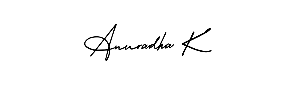 Make a beautiful signature design for name Anuradha K. With this signature (AmerikaSignatureDemo-Regular) style, you can create a handwritten signature for free. Anuradha K signature style 3 images and pictures png