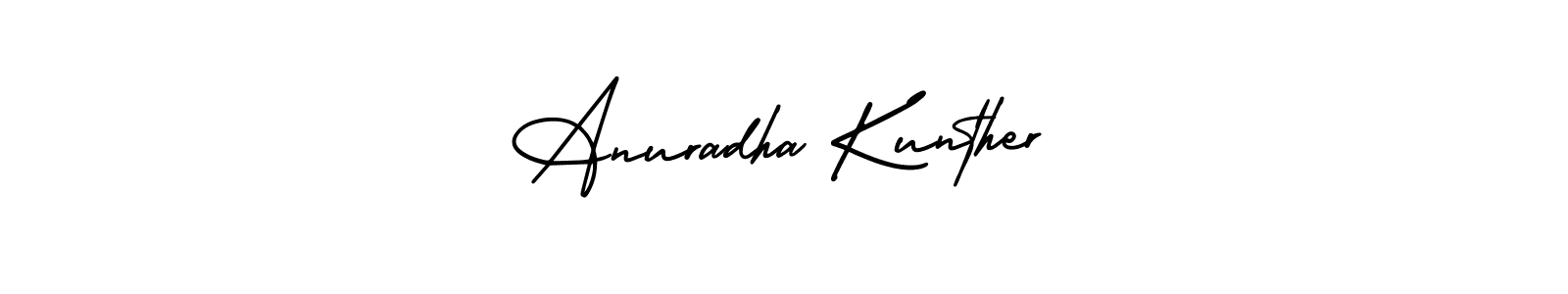 Make a beautiful signature design for name Anuradha Kunther. With this signature (AmerikaSignatureDemo-Regular) style, you can create a handwritten signature for free. Anuradha Kunther signature style 3 images and pictures png