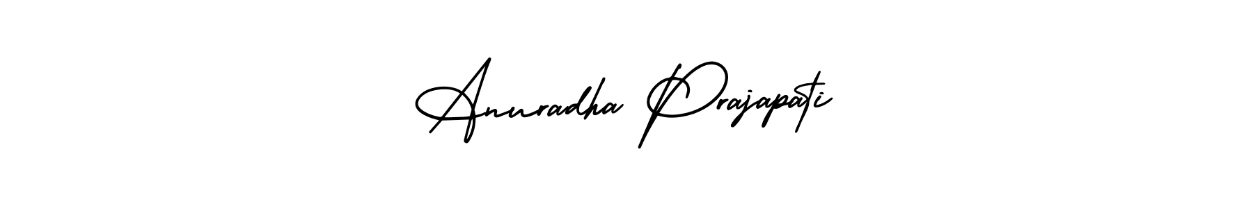 The best way (AmerikaSignatureDemo-Regular) to make a short signature is to pick only two or three words in your name. The name Anuradha Prajapati include a total of six letters. For converting this name. Anuradha Prajapati signature style 3 images and pictures png