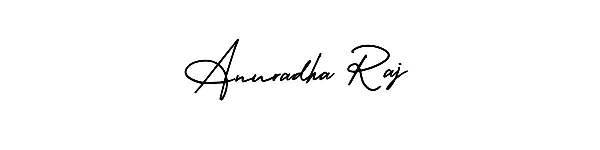 You should practise on your own different ways (AmerikaSignatureDemo-Regular) to write your name (Anuradha Raj) in signature. don't let someone else do it for you. Anuradha Raj signature style 3 images and pictures png