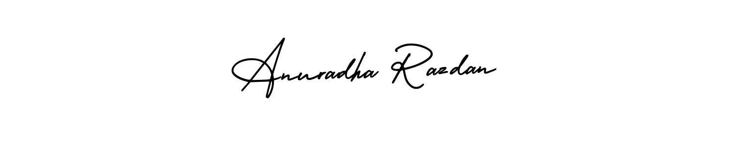 How to make Anuradha Razdan name signature. Use AmerikaSignatureDemo-Regular style for creating short signs online. This is the latest handwritten sign. Anuradha Razdan signature style 3 images and pictures png