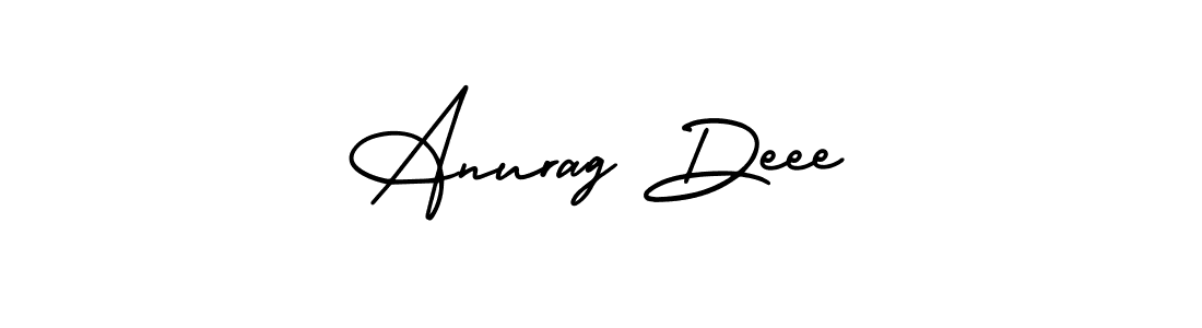 You should practise on your own different ways (AmerikaSignatureDemo-Regular) to write your name (Anurag Deee) in signature. don't let someone else do it for you. Anurag Deee signature style 3 images and pictures png