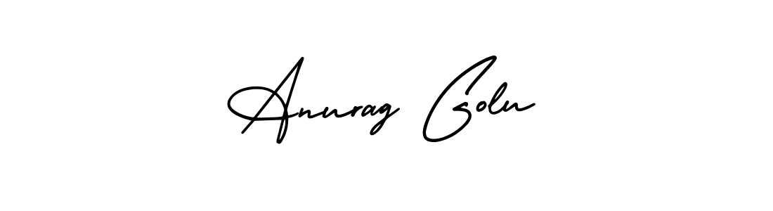 The best way (AmerikaSignatureDemo-Regular) to make a short signature is to pick only two or three words in your name. The name Anurag Golu include a total of six letters. For converting this name. Anurag Golu signature style 3 images and pictures png