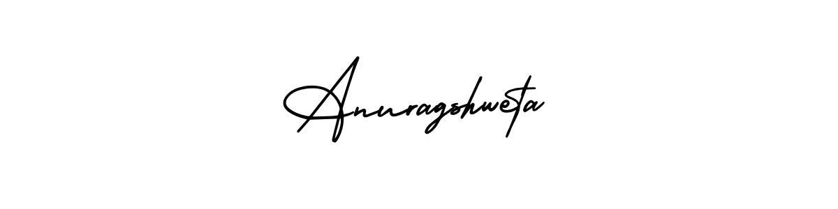 You should practise on your own different ways (AmerikaSignatureDemo-Regular) to write your name (Anuragshweta) in signature. don't let someone else do it for you. Anuragshweta signature style 3 images and pictures png