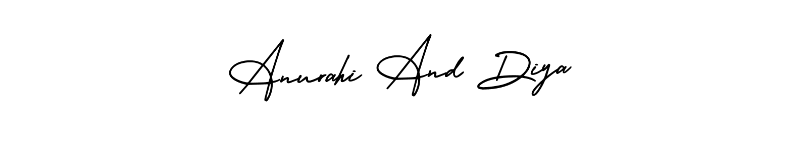 Anurahi And Diya stylish signature style. Best Handwritten Sign (AmerikaSignatureDemo-Regular) for my name. Handwritten Signature Collection Ideas for my name Anurahi And Diya. Anurahi And Diya signature style 3 images and pictures png