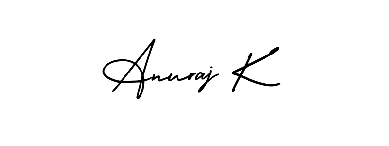 AmerikaSignatureDemo-Regular is a professional signature style that is perfect for those who want to add a touch of class to their signature. It is also a great choice for those who want to make their signature more unique. Get Anuraj K name to fancy signature for free. Anuraj K signature style 3 images and pictures png