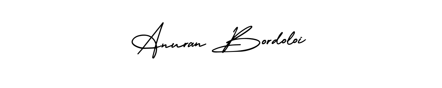 Make a beautiful signature design for name Anuran Bordoloi. With this signature (AmerikaSignatureDemo-Regular) style, you can create a handwritten signature for free. Anuran Bordoloi signature style 3 images and pictures png