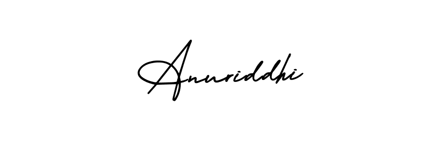 You should practise on your own different ways (AmerikaSignatureDemo-Regular) to write your name (Anuriddhi) in signature. don't let someone else do it for you. Anuriddhi signature style 3 images and pictures png