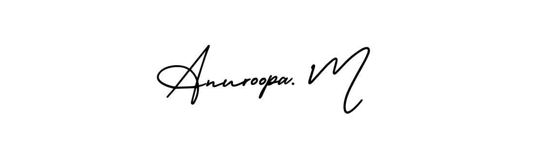 It looks lik you need a new signature style for name Anuroopa. M. Design unique handwritten (AmerikaSignatureDemo-Regular) signature with our free signature maker in just a few clicks. Anuroopa. M signature style 3 images and pictures png