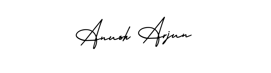 Similarly AmerikaSignatureDemo-Regular is the best handwritten signature design. Signature creator online .You can use it as an online autograph creator for name Anush Arjun. Anush Arjun signature style 3 images and pictures png