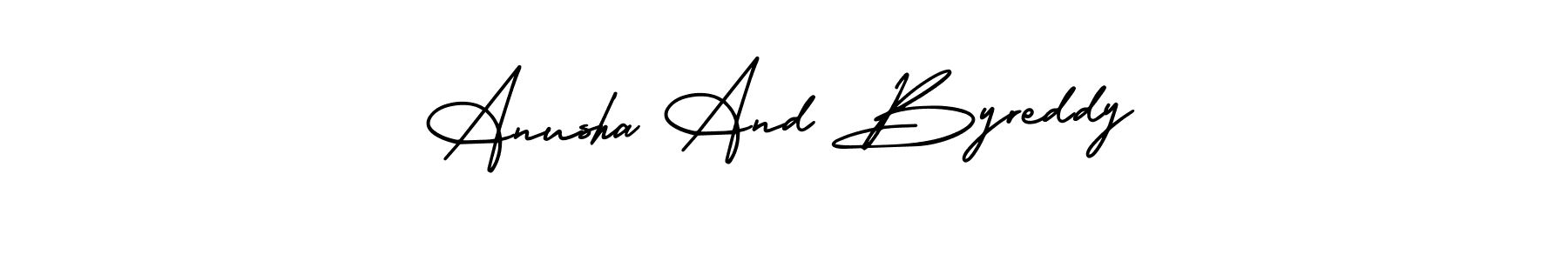 How to make Anusha And Byreddy signature? AmerikaSignatureDemo-Regular is a professional autograph style. Create handwritten signature for Anusha And Byreddy name. Anusha And Byreddy signature style 3 images and pictures png