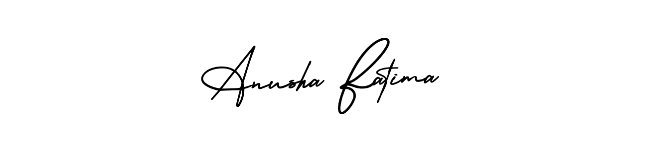 This is the best signature style for the Anusha Fatima name. Also you like these signature font (AmerikaSignatureDemo-Regular). Mix name signature. Anusha Fatima signature style 3 images and pictures png