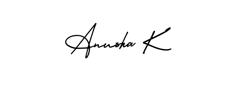 Design your own signature with our free online signature maker. With this signature software, you can create a handwritten (AmerikaSignatureDemo-Regular) signature for name Anusha K. Anusha K signature style 3 images and pictures png