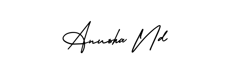 Make a short Anusha Nd signature style. Manage your documents anywhere anytime using AmerikaSignatureDemo-Regular. Create and add eSignatures, submit forms, share and send files easily. Anusha Nd signature style 3 images and pictures png