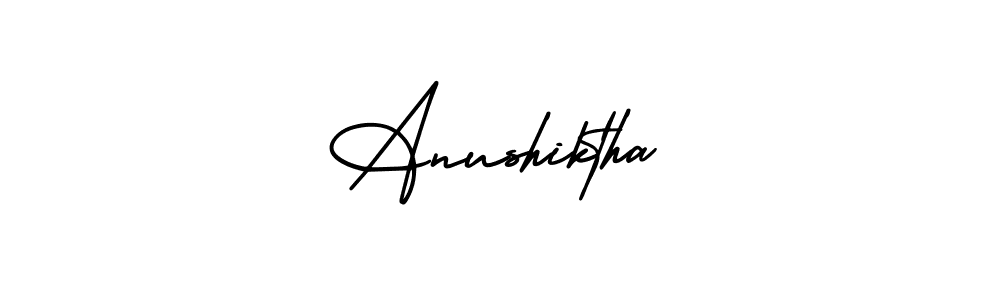 The best way (AmerikaSignatureDemo-Regular) to make a short signature is to pick only two or three words in your name. The name Anushiktha include a total of six letters. For converting this name. Anushiktha signature style 3 images and pictures png