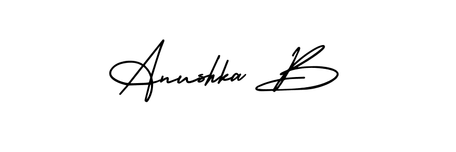Make a beautiful signature design for name Anushka B. With this signature (AmerikaSignatureDemo-Regular) style, you can create a handwritten signature for free. Anushka B signature style 3 images and pictures png