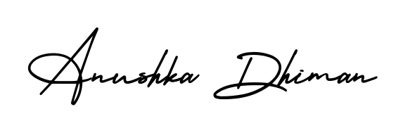 Get an exclusive digital autograph for Anushka Dhiman. The AmerikaSignatureDemo-Regular typeface captures the charm of real penmanship on paper. Anushka Dhiman signature style 3 images and pictures png