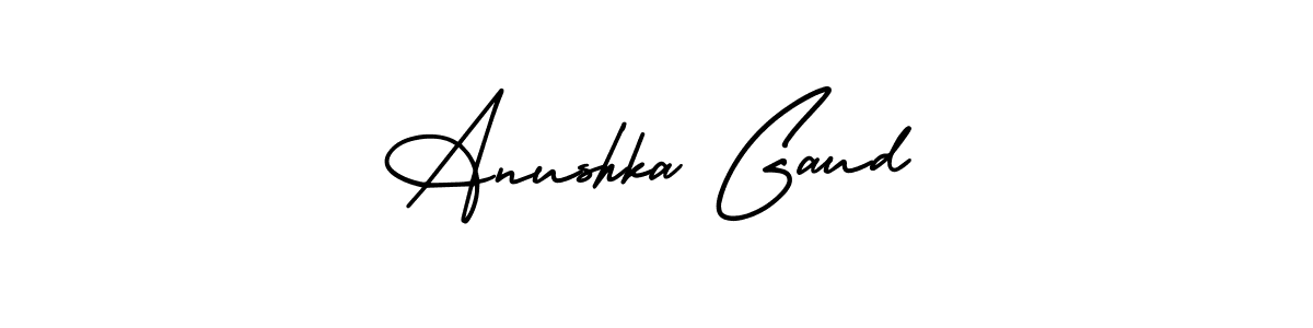 Make a short Anushka Gaud signature style. Manage your documents anywhere anytime using AmerikaSignatureDemo-Regular. Create and add eSignatures, submit forms, share and send files easily. Anushka Gaud signature style 3 images and pictures png