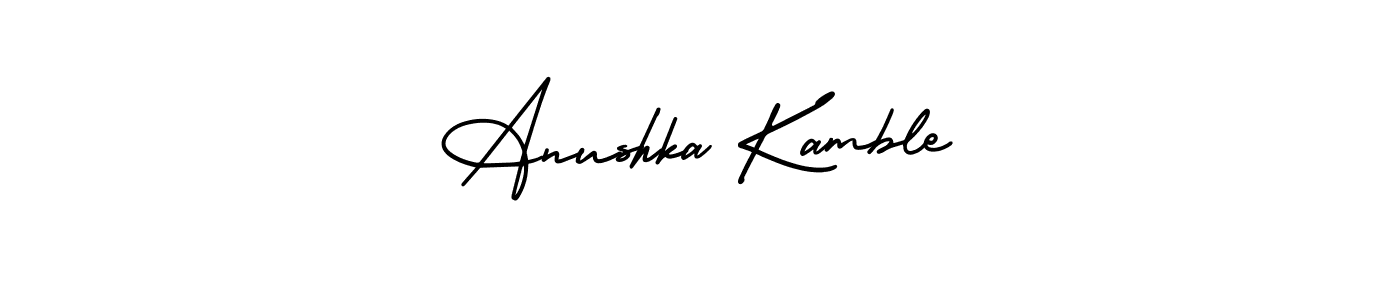 This is the best signature style for the Anushka Kamble name. Also you like these signature font (AmerikaSignatureDemo-Regular). Mix name signature. Anushka Kamble signature style 3 images and pictures png