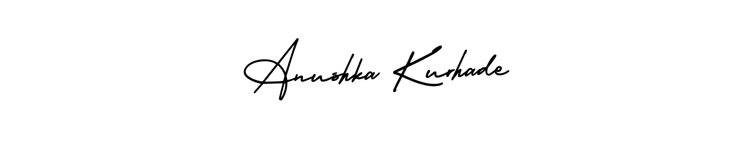 This is the best signature style for the Anushka Kurhade name. Also you like these signature font (AmerikaSignatureDemo-Regular). Mix name signature. Anushka Kurhade signature style 3 images and pictures png
