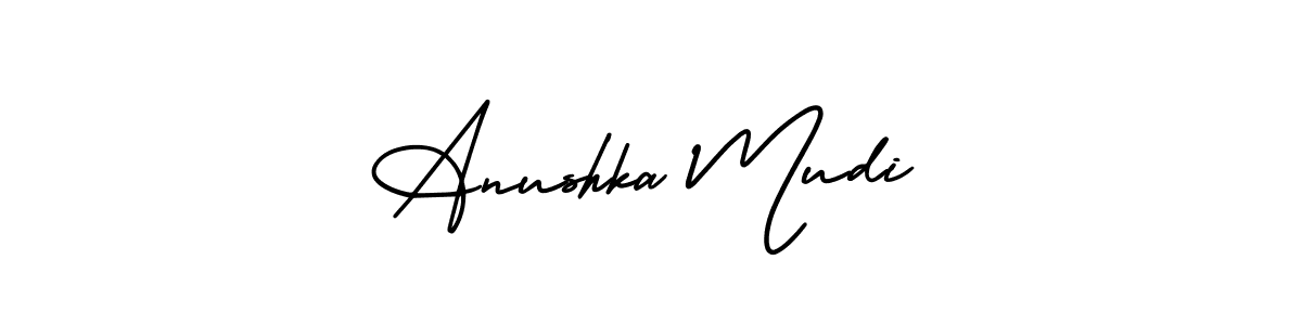 Anushka Mudi stylish signature style. Best Handwritten Sign (AmerikaSignatureDemo-Regular) for my name. Handwritten Signature Collection Ideas for my name Anushka Mudi. Anushka Mudi signature style 3 images and pictures png