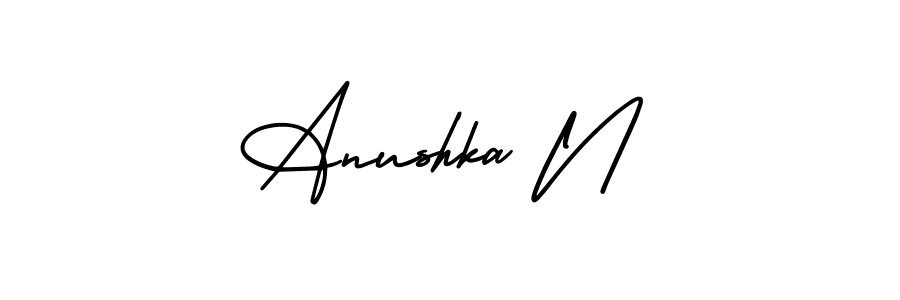 Make a beautiful signature design for name Anushka N. With this signature (AmerikaSignatureDemo-Regular) style, you can create a handwritten signature for free. Anushka N signature style 3 images and pictures png
