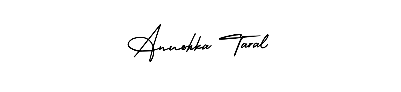 AmerikaSignatureDemo-Regular is a professional signature style that is perfect for those who want to add a touch of class to their signature. It is also a great choice for those who want to make their signature more unique. Get Anushka Taral name to fancy signature for free. Anushka Taral signature style 3 images and pictures png