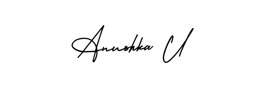 Make a beautiful signature design for name Anushka U. Use this online signature maker to create a handwritten signature for free. Anushka U signature style 3 images and pictures png