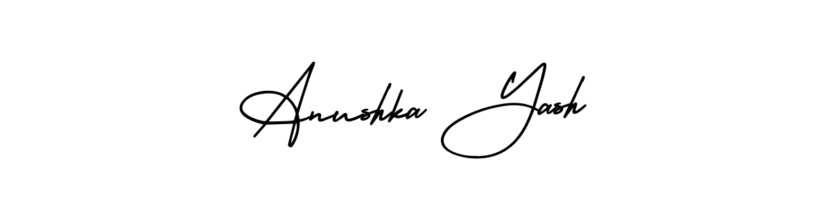 How to make Anushka Yash name signature. Use AmerikaSignatureDemo-Regular style for creating short signs online. This is the latest handwritten sign. Anushka Yash signature style 3 images and pictures png