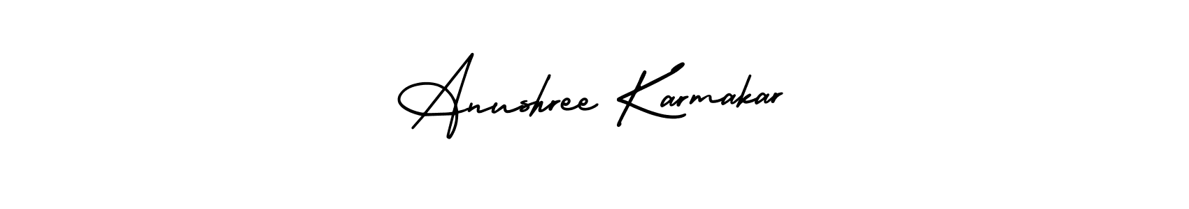 How to make Anushree Karmakar name signature. Use AmerikaSignatureDemo-Regular style for creating short signs online. This is the latest handwritten sign. Anushree Karmakar signature style 3 images and pictures png