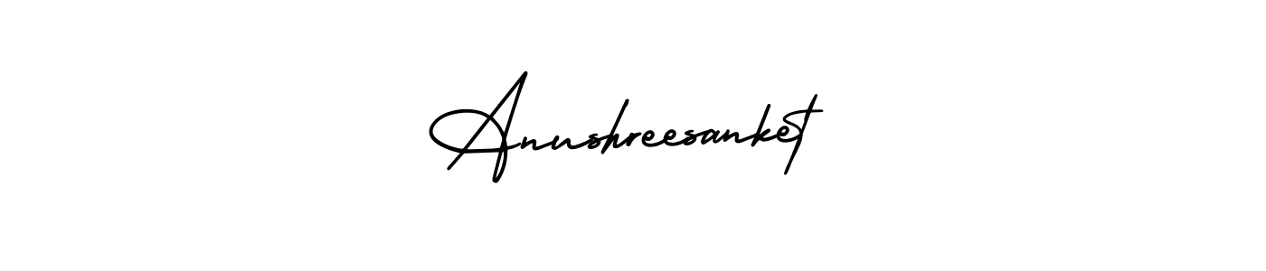 This is the best signature style for the Anushreesanket name. Also you like these signature font (AmerikaSignatureDemo-Regular). Mix name signature. Anushreesanket signature style 3 images and pictures png