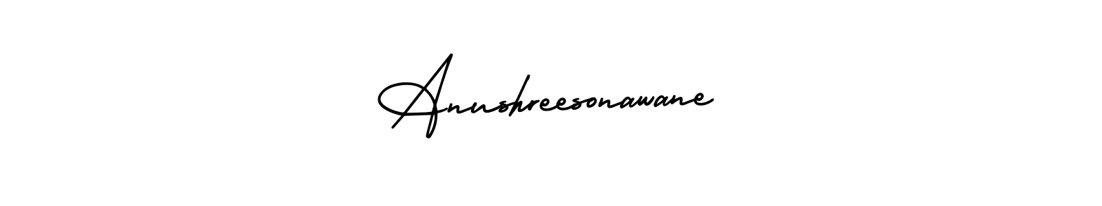 How to make Anushreesonawane name signature. Use AmerikaSignatureDemo-Regular style for creating short signs online. This is the latest handwritten sign. Anushreesonawane signature style 3 images and pictures png