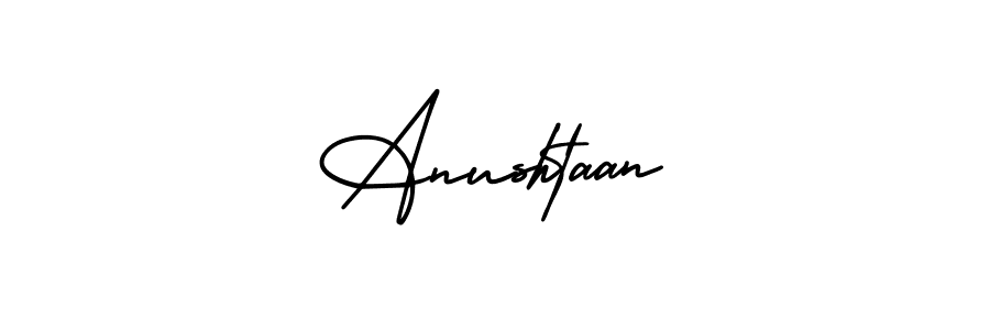 You should practise on your own different ways (AmerikaSignatureDemo-Regular) to write your name (Anushtaan) in signature. don't let someone else do it for you. Anushtaan signature style 3 images and pictures png
