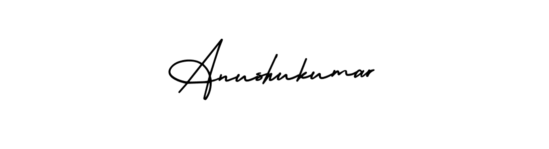 How to make Anushukumar name signature. Use AmerikaSignatureDemo-Regular style for creating short signs online. This is the latest handwritten sign. Anushukumar signature style 3 images and pictures png