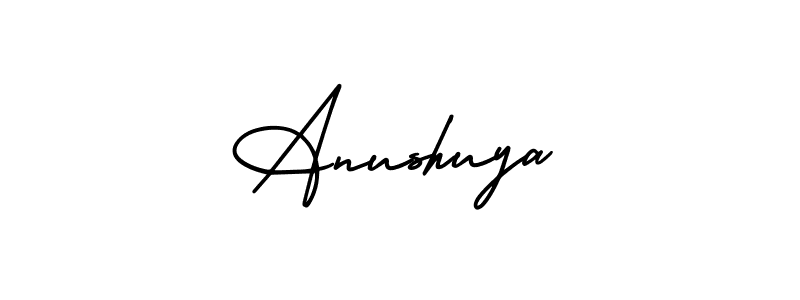 How to make Anushuya name signature. Use AmerikaSignatureDemo-Regular style for creating short signs online. This is the latest handwritten sign. Anushuya signature style 3 images and pictures png