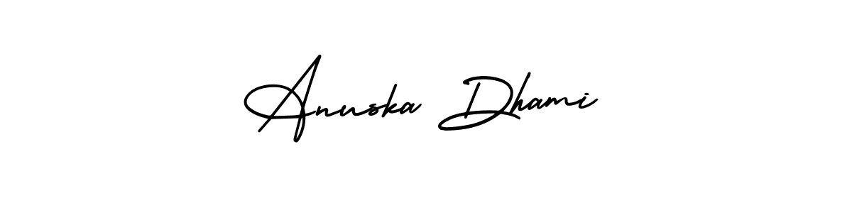 Make a short Anuska Dhami signature style. Manage your documents anywhere anytime using AmerikaSignatureDemo-Regular. Create and add eSignatures, submit forms, share and send files easily. Anuska Dhami signature style 3 images and pictures png