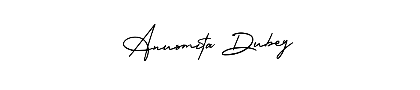 Use a signature maker to create a handwritten signature online. With this signature software, you can design (AmerikaSignatureDemo-Regular) your own signature for name Anusmita Dubey. Anusmita Dubey signature style 3 images and pictures png