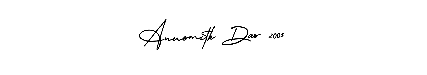 You should practise on your own different ways (AmerikaSignatureDemo-Regular) to write your name (Anusmith Das 2005) in signature. don't let someone else do it for you. Anusmith Das 2005 signature style 3 images and pictures png